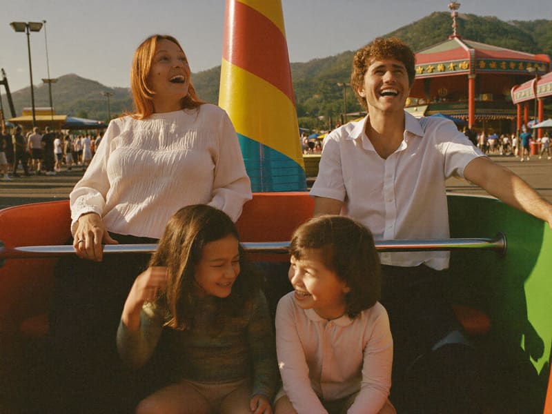Family at the fairground